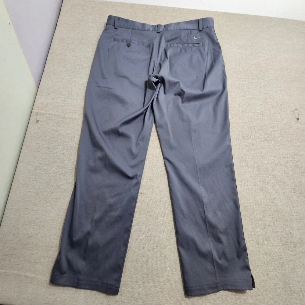 Nike Golf Pants Mens 36x30 Grey Dri-FIT Flat Front Straight Leg‎ 639779-021